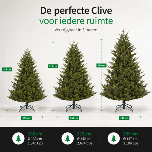 Black Box Trees Clive Kunstboom - Kerstboom met Scharnierconstructie - Kerstversiering voor Binnenshuis - Volle Uitstraling en Stevige Basis - H215 x