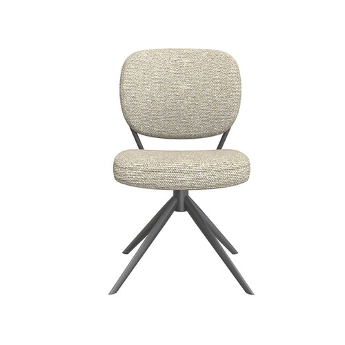 LABEL51 Eetkamerstoel Geneva - Naturel/Zwart - Draaibaar - Set van 2 - vtwonen shop