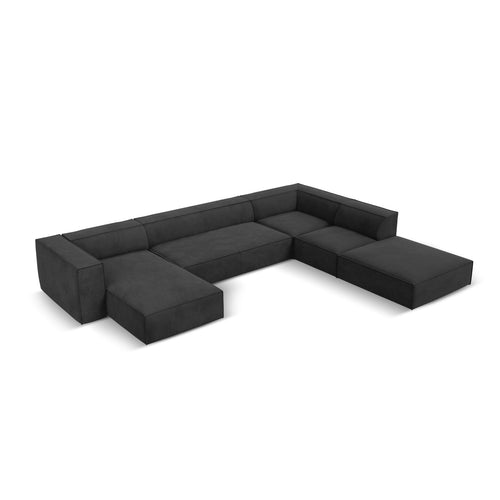 Cosmopolitan Design - Panoramische hoekbank rechts Turin 6-zits, structurele stof donkergrijs - 270x365x68cm
