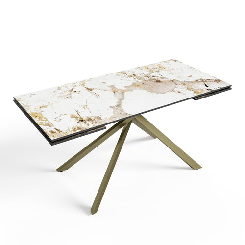 Sia Home - Uitschuifbare tafels GINKO  - Keramiek - Pandora en goud - 180cm