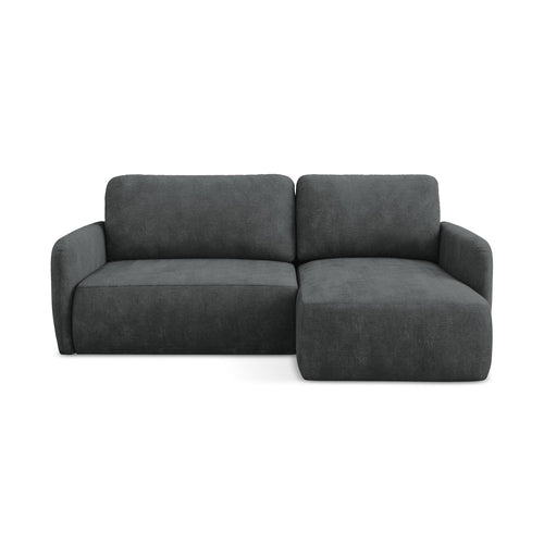LaMiaSofa hoekbank rechts Corle - chenille stof - donkergrijs - 207x148x86