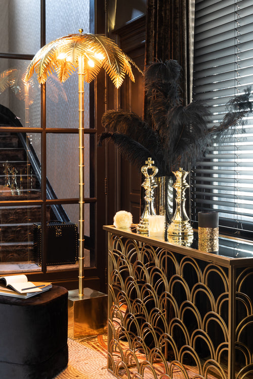 J-Line lamp Staand Kokosbladeren - metaal - goud - vtwonen shop