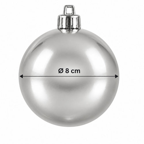 Mica Decorations Kerstballenset Zilver 27 Stuks Ø8 cm - Onbreekbare Kerstballen van Gerecycled Polystyreen - Stevige Kerstversiering met Mat en