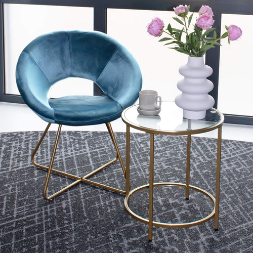 Home Deluxe Fluwelen Stoel SELESA Blauw