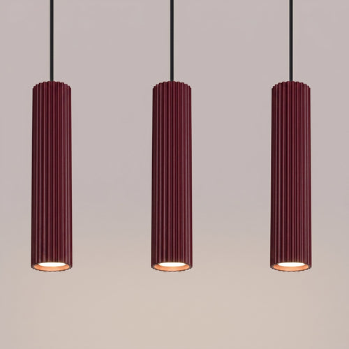 Sollux Lighting Hanglamp KARBON 3L bordeaux - 45x6,5x98cm