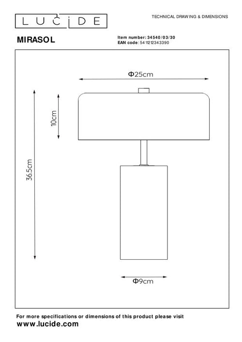 Lucide tafellamp MIRASOL - 3xG9 - Zwart - vtwonen shop