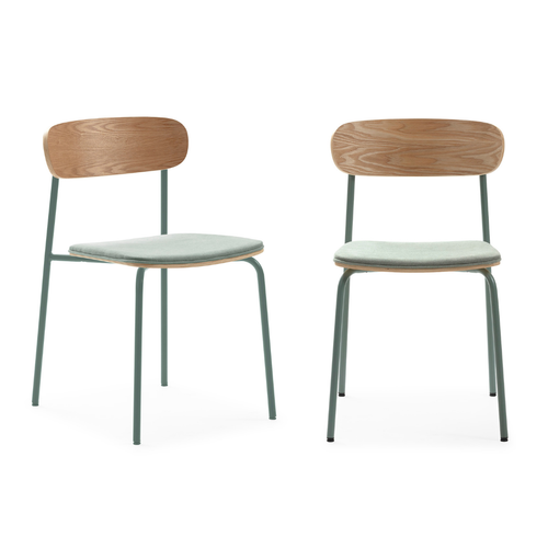 Calicosy - ADRIANA Set van 2 stoelen in stof - Grijs - 51x46x47 cm