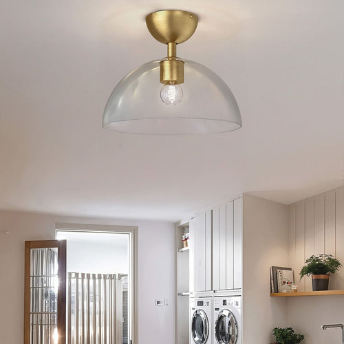 Bowl Semi Flush Deckenleuchte Modern Gebürstetes Gold 1x E27