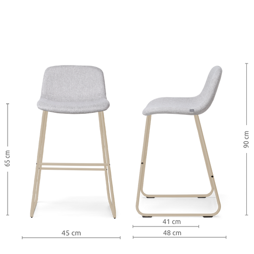 Nolon Nino-Mats barkruk lichtgrijs - beige onderstel - 65 cm