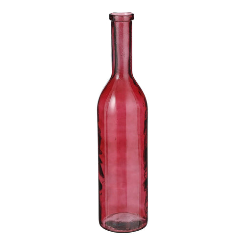 Mica Decorations Rioja Fles Vaas - H75 x Ø18 cm - Gerecycled Glas - Bordeaux