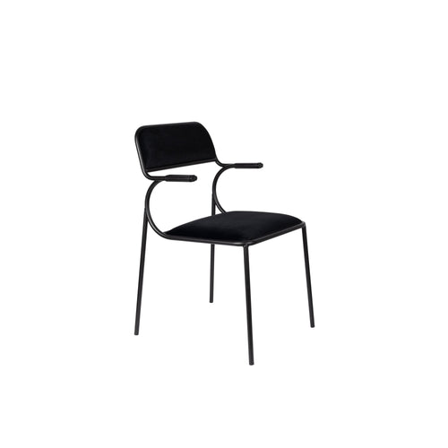 Zuiver Alba Eetkamerstoelen met armleuning Zwart/Zwart - Set van 2 - vtwonen shop