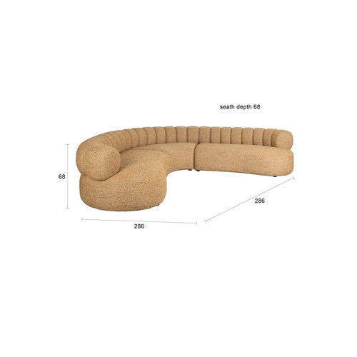 Dutchbone Duvane 7-Zitsbank/ Hoekbank Bruin
