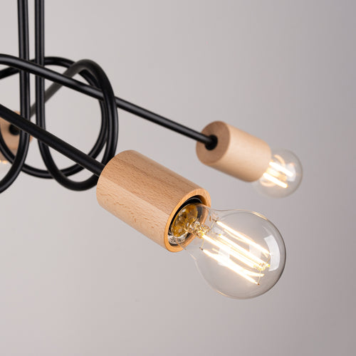 Sollux Lighting Kroonluchter EMBER 5 zwart - 15x61x26cm