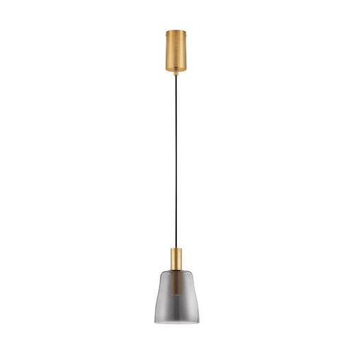 Nova Luce IMATIA Slanke hanglamp voor aan het plafond, rookkleurig messing goudkleurig, LED 7W 192lm 3000K