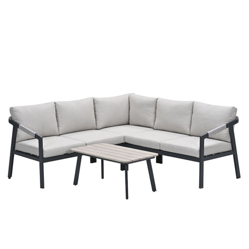 Garden Impressions Loungeset Milou hoek 4-delig - donker grijs