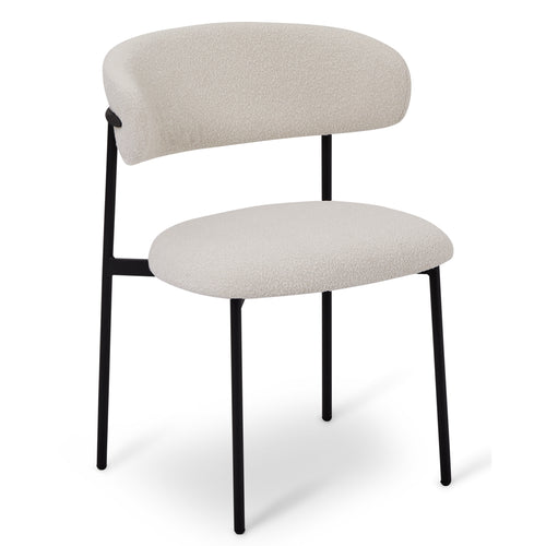 Furnhouse eetkamerstoel Diana - Crème wit - Stof (Bouclé) - Set van 6
