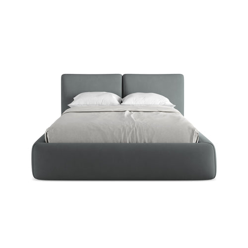 LaMiaSofa Bed met opbergruimte Milano - chenille stof - grafiet - 160x228x82