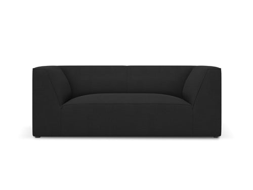 Micadoni - Bank "Ruby" 2 zitplaatsen, structurele stof, zwart - 93x174x69cm