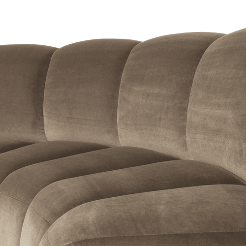 WOOOD eetbank halfronde hoek rugleuning Mojo - Velvet - Khaki - 83x152x73