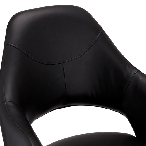 Furnhouse eetkamerstoelen armleuning Luna - Zwart - Kunstleer - Set van 6