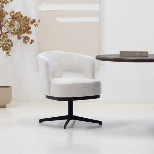 DÉJA Living Eetkamerstoel Léo - Off-White - Draaibaar - Set van 2 - vtwonen shop