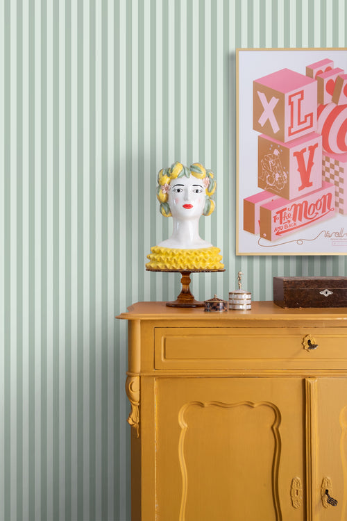 ESTAhome behang strepen vergrijsd groen - 53 cm x 10.05 m - 130953 - vtwonen shop