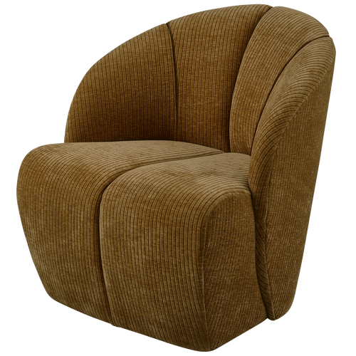 WOOOD draaifauteuil Mojo - Ribstof - Honing Geel - 75x68x77 cm - vtwonen shop