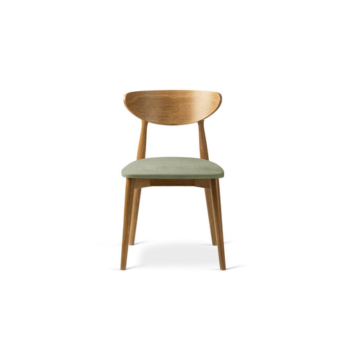 Set van 2 fluwelen stoelen Leon flueel groente - 48x47.5x79cm