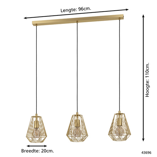 EGLO hanglamp Stype - e27 - 96 cm - goud - vtwonen shop