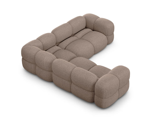Cosmopolitan Design Symmetrische hoekbank Loretto 4-zits, structurele stof cappuccino - 250x250x68cm