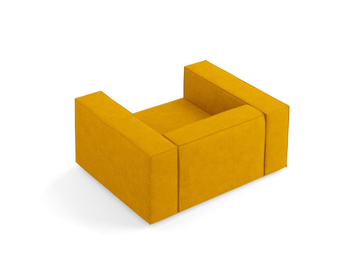 Cosmopolitan Design Fauteuil Arendal chenille met ribbeleffect, mosterd - 102x124x70cm