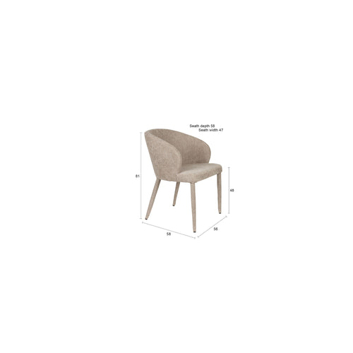 Housecraft Living Tamsin Eetkamerstoelen Gestoffeerd Beige - Set van 2 - vtwonen shop