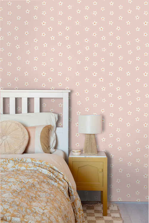 ESTAhome behang madeliefjes roze - 53 cm x 10.05 m - 131113