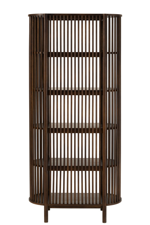 J-Line rek Conie 5 Planken - hout - donkerbruin
