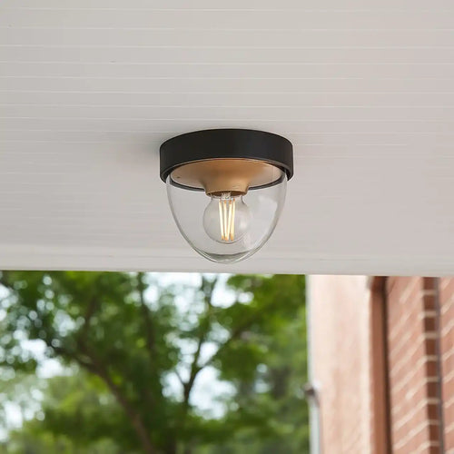 Nowodvorski buitenlamp Nook - 1 lichts - 18  x 15.5   cm - zwart - goud - vtwonen shop