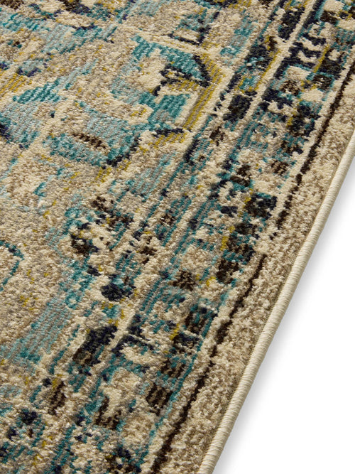 benuta vloerkleed Casa - beige/turkoois - 140x200 cm