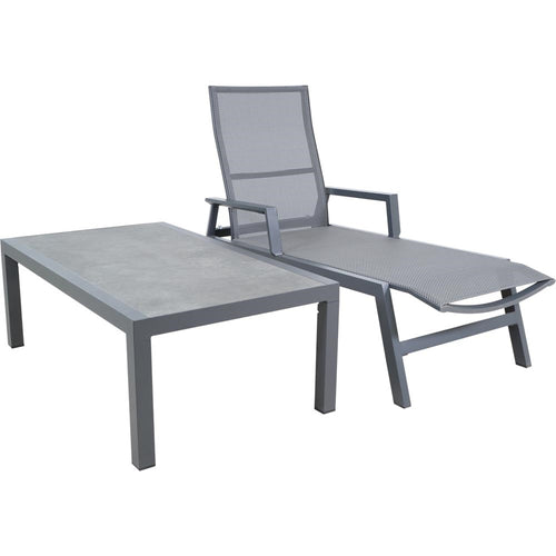 Lesli Living tuintafel Down - grijs - 120x70x43cm