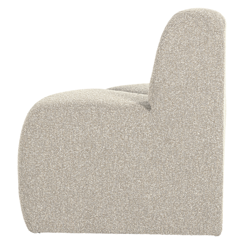 WOOOD eetbank hoek rond rugleuning Mojo - Bouclé - Beige Melange - 83x100x74