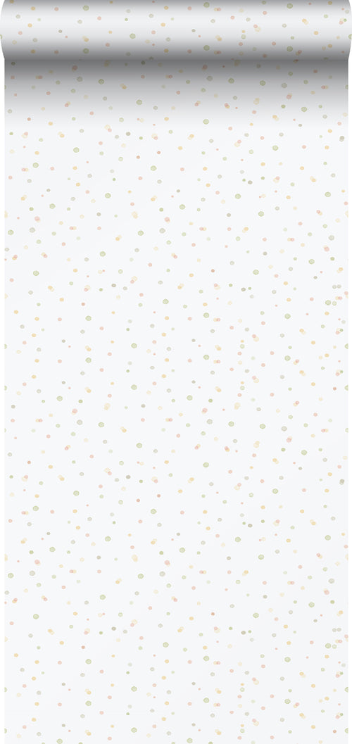 Sanders & Sanders behang stippen groen, geel en wit - 53 cm x 10.05 m - 640642