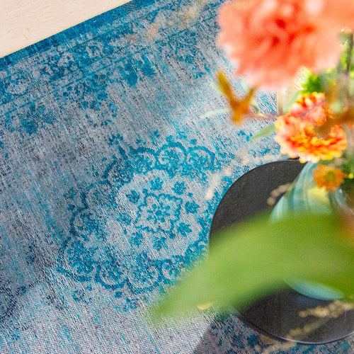 Louis De Poortere vloerkleed Grey Turquoise - blauw - 170x240cm - vtwonen shop