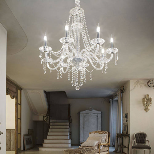 Ideal Lux Amadeus - 8 Light Hanglamp Trasparent, E14