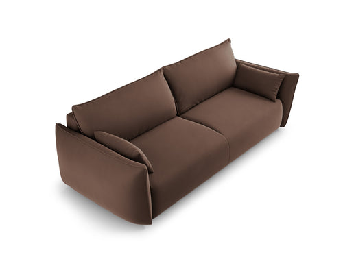 Cosmopolitan Design Slaapbank met opbergdoos Matera 3-zits, flueel chocolade - 108x240x86cm