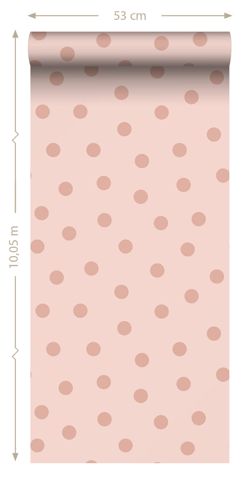 ESTAhome behang stippen roze - 53 cm x 10.05 m - 139731 - vtwonen shop