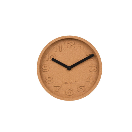 Zuiver Cork Time Klok/ Wandklok Rond Kurk Bruin - vtwonen shop
