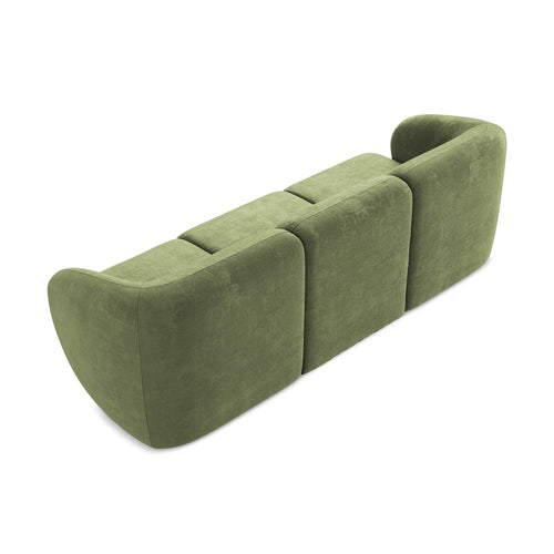 LaMiaSofa 3-zits bank Cervo - chenille stof - groente - 244x94x75