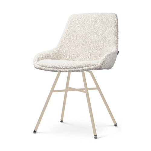 Nolon Noa-Isa eetkamerstoel bouclé beige - beige onderstel
