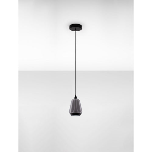 Nova Luce ALISH Slanke hanglamp voor aan het plafond, matzwart, rookkleurige LED 8W 330lm 3000K