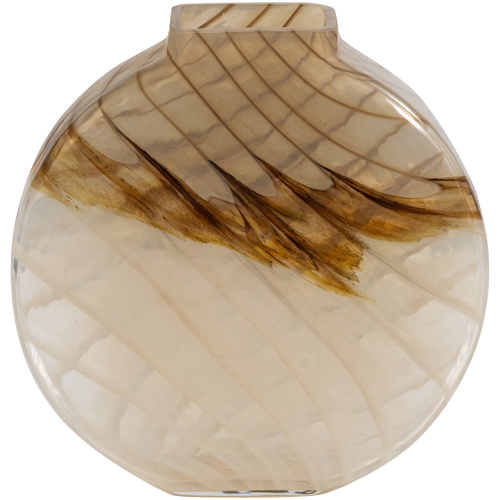 WOOOD vaas Norbert - Handgevormd - Glas - Bruin - 26x25x8