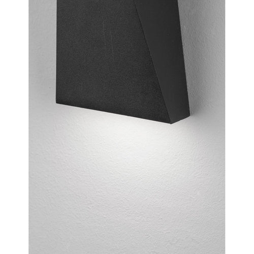 Merano Birmingham Outdoor Up Down Wandlamp Sandy Zwart Aluminium, Glas LED 6W 397Lm 3000K IP54