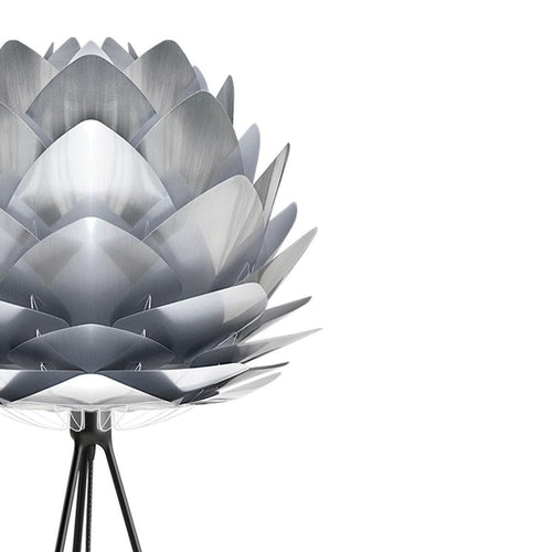 Umage Silvia Medium vloerlamp brushed steel - met tripod zwart - Ø 50 cm - vtwonen shop